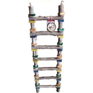 Birrdeeez - Vogelspeelgoed / Accessoires Vogelkooi - Ladder voor Vogels - 7 treden - 74 cm