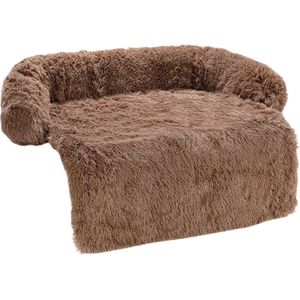 Topmast Hondenmat Comfy - Hondenmand Donut - Hondenbed - Hondendeken Bank - 90 x 80 cm - Taupe - Dierenkussen voor hond of kat