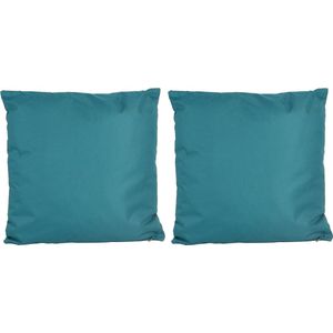 8x Bank/Sier Kussens Voor Binnen en Buiten In de Kleur Petrol Blauw 45 X 45 cm - Tuin/Huis Kussens