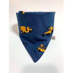 tinymoon Jongens Sjaal – slab/bandana – Tiny Builders – Blauw – Maat 0 tot 1,5 jaar