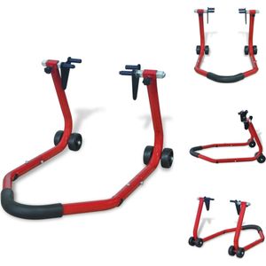 vidaXL motorfiets voorwiel standaard - Verstelbaar - Rood - 72 x 50 x 40 cm - Geschikt voor race- en crossmotoren - Fietsgereedschap