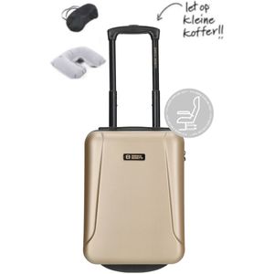 KLM & Transavia Handbagage Koffer 40x30x20 cm - Underseater Koffer - Air France / Turkish Airlines / British Airways / Finnair / SAS / TAP - Champagne - Let op extra klein !!!