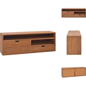 vidaXL TV-meubel Scandinavische stijl - 110x30x40 cm - massief teakhout - Kast