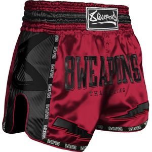 8 WEAPONS Muay Thai Short Carbon Red Dawn maat S