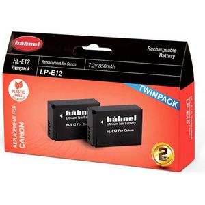 Hahnel Accu HL-E12 2 pak voor Canon M50, M50 II, M100, M200, SX70)