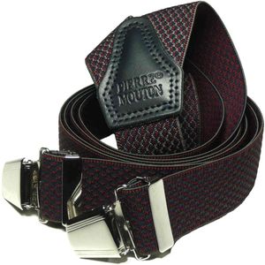 Pierre Mouton Elegance Bretel - Bretels - Volwassenen - Heren - Rood - 140cm - 3 brede clips - XL - XXL