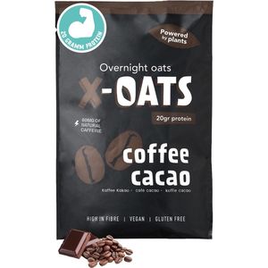 X-OATS-LEKKERE ONTBIJTSHAKE-hoog in proteïne, laag in suiker| 24x 70gr overnight oats shake |vegan en glutenvrij| maaltijdvervanger| afslanken| gezond & heerlijk ontbijt/maaltijd| snel & makkelijk te bereiden| 1 smaak-24-pack [24x koffie/cacao]