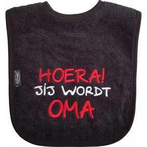 Zwarte slab met ""Hoera! Jij wordt oma