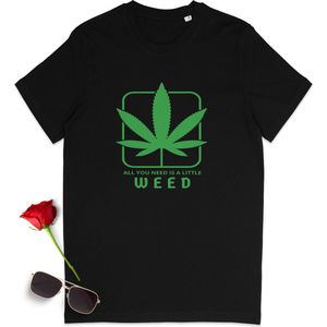 Leuk Weed tshirt - Grappig t-shirt met weed quote -  Dames tshirt - Heren t-shirt - T shirt vrouwen mannen - Unisex maten: S M L XL XXL XXXL - tShirt kleuren: Wit, zwart en bordeau rood (Burgundy).