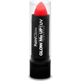 Paintglow Lippenstift/lipstick - neon rood - UV/blacklight - 5 gram - schmink/make-up