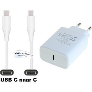 OneOne snellader + 3,2m extra sterke USB C naar C kabel. 20W PD lader. Oplader adapter past op Apple iPhone 15 / 16 / Plus / Pro / Pro Max, 16e, iPad 9, 10, Air 4, Air 5, Mini 6, Pro 11, Pro 12.9