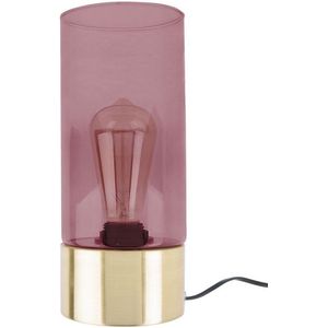 Leitmotiv Lax tafellamp – ø 12 cm – E27 (grote fitting) – goud en roze en transparant