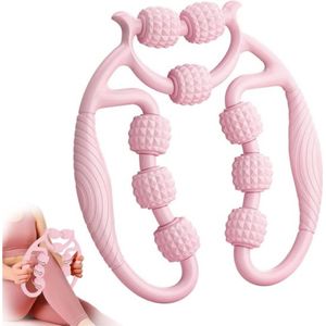 Diepe weefselmassage massagerol - Massagerol met handvat voor benen - Cellulitis massageapparaat (roze) Knie massage apparaat