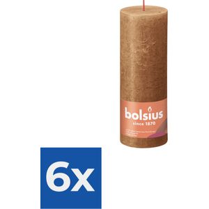 Bolsius Stompkaars Spice Brown Ø68 mm - Hoogte 19 cm - Kaneel - 85 Branduren - Voordeelverpakking 6 stuks
