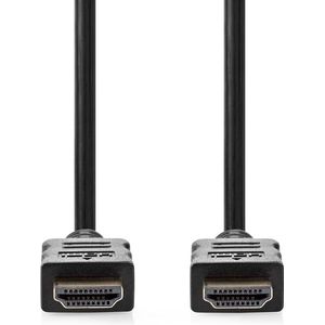 Nedis High Speed ​​HDMI-Kabel met Ethernet - HDMI Connector - HDMI Connector - 4K@30Hz - ARC - 10.2 Gbps - 25.0 m - Rond - PVC - Zwart - Label