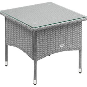 CASARIA Bijzettafel - Polyrattan Buiten Koffietafel 50x50x45cm - Grijs