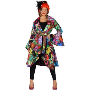 Carnavalsjas Dames - Inside Out - Twee In Een Jas - Verkleedkleren Vrouwen - Multicolor - Maat L