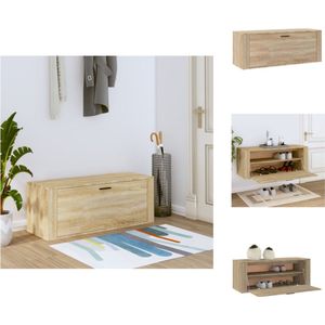 vidaXL Wand Schoenenkast - Sonoma Eiken - 100 x 35 x 38 cm - Schoenenkast