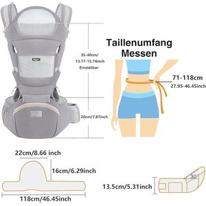 Babydrager voor pasgeborenen, ergonomische buikdrager, rugdrager, licht ademend 3 to 30 Months