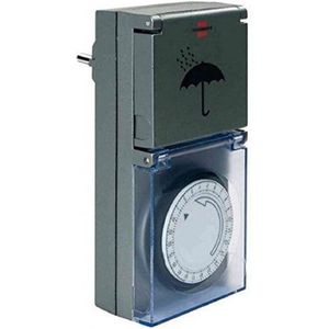 Tijdschakelaar Dagtimer MZ 44 IP 44 antraciet FR met 24-Uurs Timer