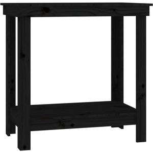 vidaXL werkbank 80x50x80 cm massief grenenhout zwart - Werkbank - Houten Werkbank - Werkbanken - Massief Houten Werkbank