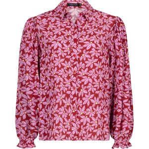 Ydence blouse Alyssa wine red/ lila flower M