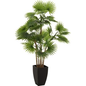 J-Line plant Palmboom Fan In Pot - kunststof - groen