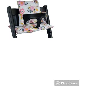 Heppie Baby - Kinderstoelbekleding - Geschikt voor Stokke Tripp Trapp - Waterdicht - Stoelverkleiner - Kinderstoel - Kussenset - Tuinbloemen