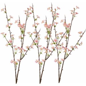 3x Luxe roze appelbloesem takken kunstbloemen 85 cm - Woondecoratie/accessoires - Kunstbloemen - Nepbloemen - Kunsttakken - Appelbloesems