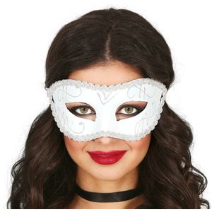 Fiestas Guirca Verkleed oogmasker Venitiaans - wit - volwassenen - Carnaval/gemaskerd bal