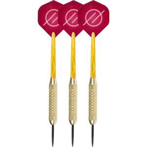 Faver Dartpijlen Brass Coated - 3 stuks - Rood – 19 gram - Extra Flights