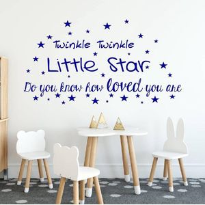 Twinkle Twinkle Little Star - Donkerblauw - 160 x 86 cm - taal - engelse teksten baby en kinderkamer - teksten en gedichten baby en kinderkamer alle