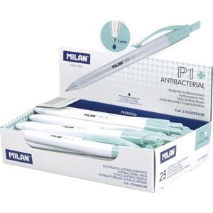 Milan - Display box Antibacterial pens - Blauw - 25 stuks