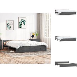 vidaXL Bedframe - Moderne Slaapkamer - Houten - 205.5 x 185.5 x 51 cm - Hoogwaardig massief grenenhout - Bed