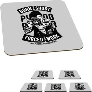 Onderzetters voor glazen - Camera - Foto - Retro - 10x10 cm - Glasonderzetters - 6 stuks
