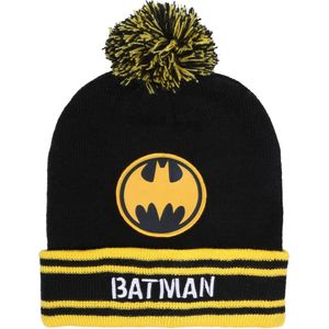 Warme, zwart-gele muts met pompon - BATMAN 52 cm