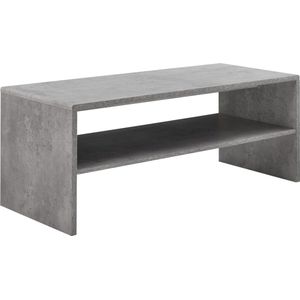 In And OutdoorMatch Salontafel Dedrick - Met Plank - 100x40x40 cm - Betonlook - Spaanplaat - Modern design