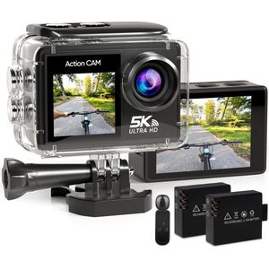 Strex Action Camera 5K 50MP - 60FPS / 30M Waterdicht / WiFi - Touchscreen - Externe Microfoon - Inclusief Accessoires - Actiecamera - Onderwatercamera