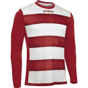 Joma Europa III Voetbalshirt Lange Mouw - Wit / Rood | Maat: XL