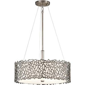 Kichler LED Pendelarmatuur Silver Coral | 3X E27 Max 60W | Dimbaar | Classic Pewter