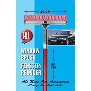 All Ride Raamtrekker/wisser met houten handvat - rood - 60 x 20 cm - kunststof/hout - Autoruiten schoonmaken - Auto accessoires