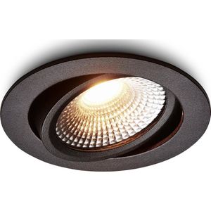 Ledisons LED-inbouwspot Vivaro zwart 5W dimbaar - Ø75 mm - 5 jaar garantie - 2700K (extra warm-wit) - 450 lumen - 5 Watt - IP54