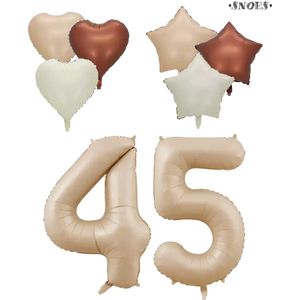Snoes XXL Cijfer ballon 45 – Nude Kleur Satijn Caramel Nummerballon