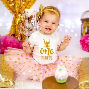 verjaardag, tutuset, baby set,1 jaar, baby first birthday outfit, kleedje, verjaardagjurk, fotoshoot kleding baby 1 jaar, eerste verjaardag, one, One derful, cakesmash set Layla (mt 86)