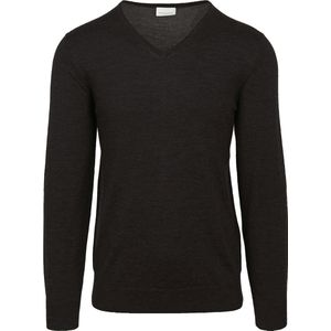 Profuomo Pullover V-Hals Merinowol Zwart - Maat XL - Heren - Pullovers