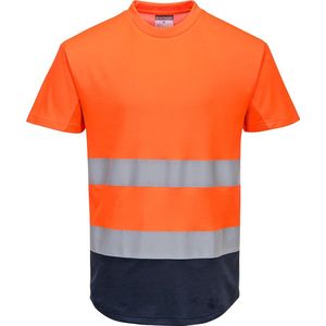 Portwest C395 - Tweekleurig Mesh T-shirt Oranje/marine