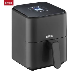 DistinQ Heteluchtfriteuse compact- Airfryer - 4 liter inhoud - Digitaal display - Zwart