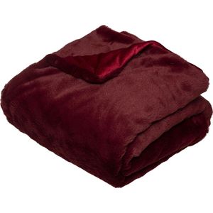 Atmosphera Plaid faux bont Rood - 125 x 150 cm - Extra zacht