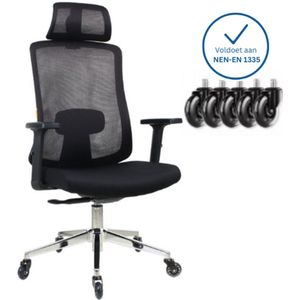 Ergonomische Bureaustoel met Hoofdsteun - Bureaustoelen voor Volwassenen - Office Chair - Game Gaming Stoel - Kantoorstoel - Volledig Verstelbaar - Incl. Anti kras wielen geschikt voor harde & zachte vloeren