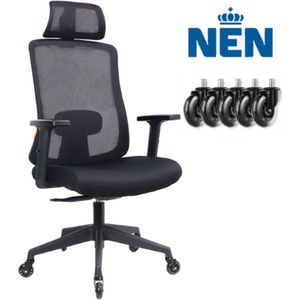 Ergonomische Bureaustoel met Hoofdsteun - Bureaustoelen voor Volwassenen - Office Chair - Game Gaming Stoel - Kantoorstoel - Volledig Verstelbaar - Incl. Anti kras wielen geschikt voor harde & zachte vloeren